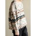 Pullover o neck khaki Geometry knitwear casual wild knit top silhouette