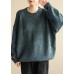 Chunky o neck army green sweaters trendy plus size wild knit blouse