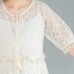 fine long cotton dress oversize lace Lacing Two Pieces Set 12 Sleeve Pleated Dress