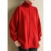 For Spring Turtleneck red knitwear fashion patchwork knitted pullover