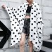 fine white cotton dotted prints thin cardigans oversized linen batwing sleeve trench coat stand collar coats