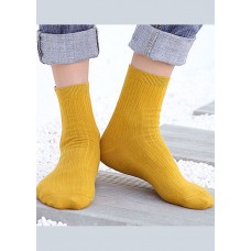 Classy Solid color Cotton Crew Socks