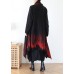 Cozy red print coat plus size spring asymmetric coat