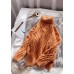 Cozy orange knitted top thick spring fashion high neck sweaters